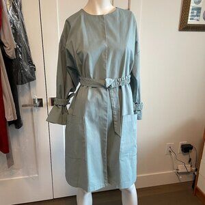 Jennifer Glasgow Arbus Organic Twill Transitional Oversize Jacket Sea Foam Sz S